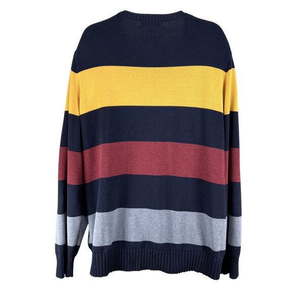 Brooks Brothers 2XLT Colorblock Striped Crewneck Ribbed Sweater Nautical Preppy - Picture 2 of 14
